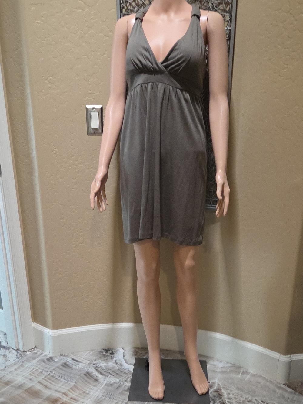 Make + Model Women's Olive Green Surplice Knit Tank Dress